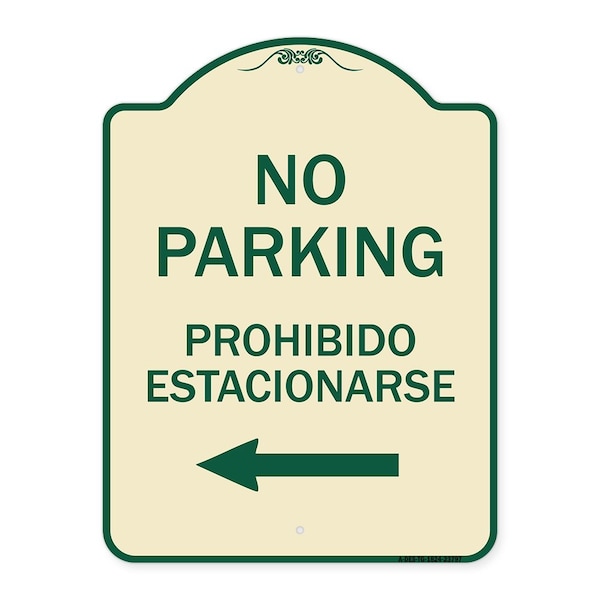 No Parking Prohibido Estacionarse Heavy-Gauge Aluminum Architectural Sign, 24" x 18", TG-1824-23797